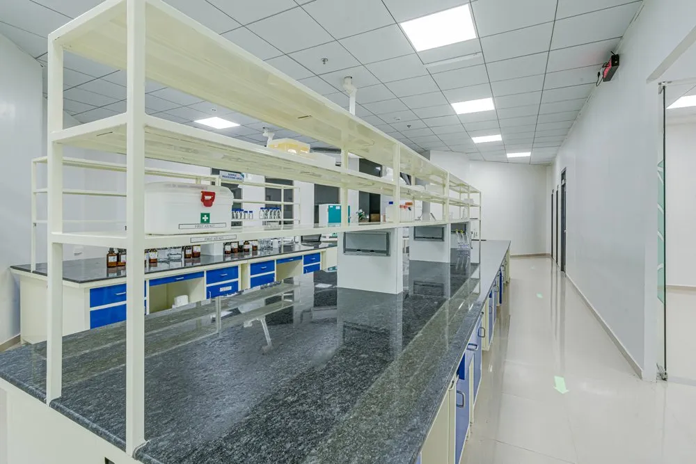 Laboratory benches with sample processing area at the clinical research facility