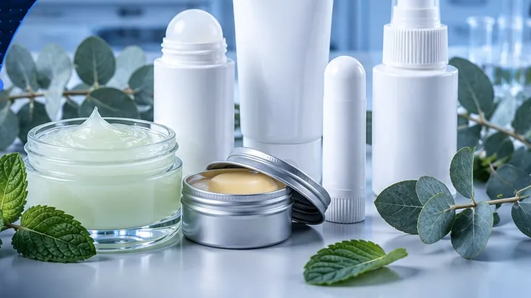 Balm jars, roll-ons, a gel and an inhaler