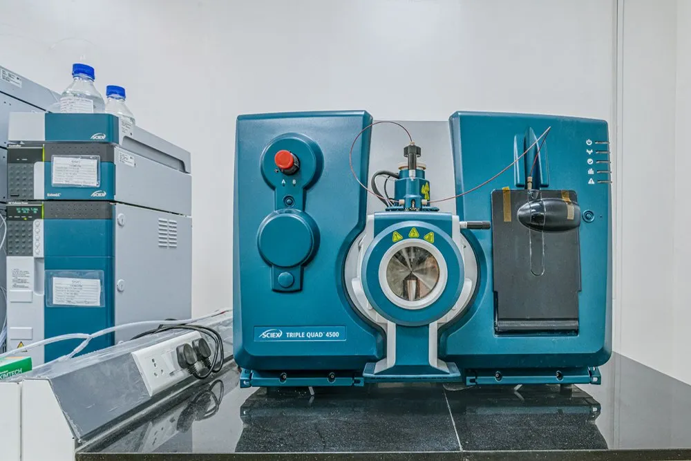Triple quadrupole LC-MS/MS mass spectrometer used for drug concentration analysis